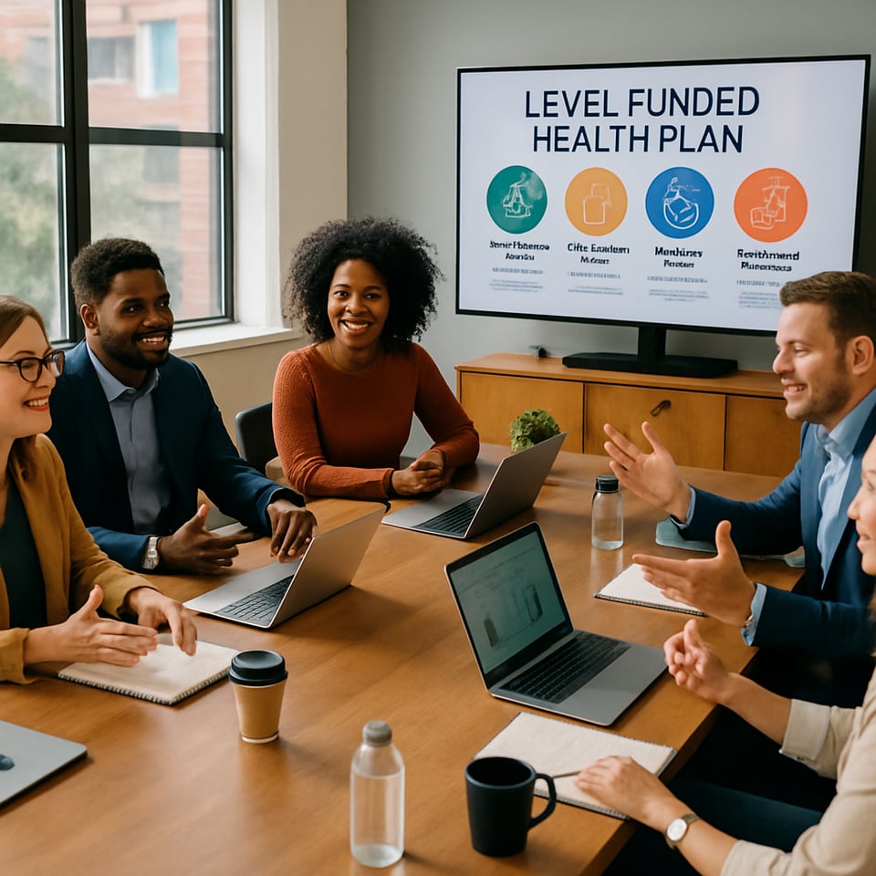 A vibrant modern office environment serves as the backdrop for a diverse group of HR leaders engaged in a dynamic discussion around a large rectangular table The room is filled with natural light from expansive windows casting a warm glow on the part-1