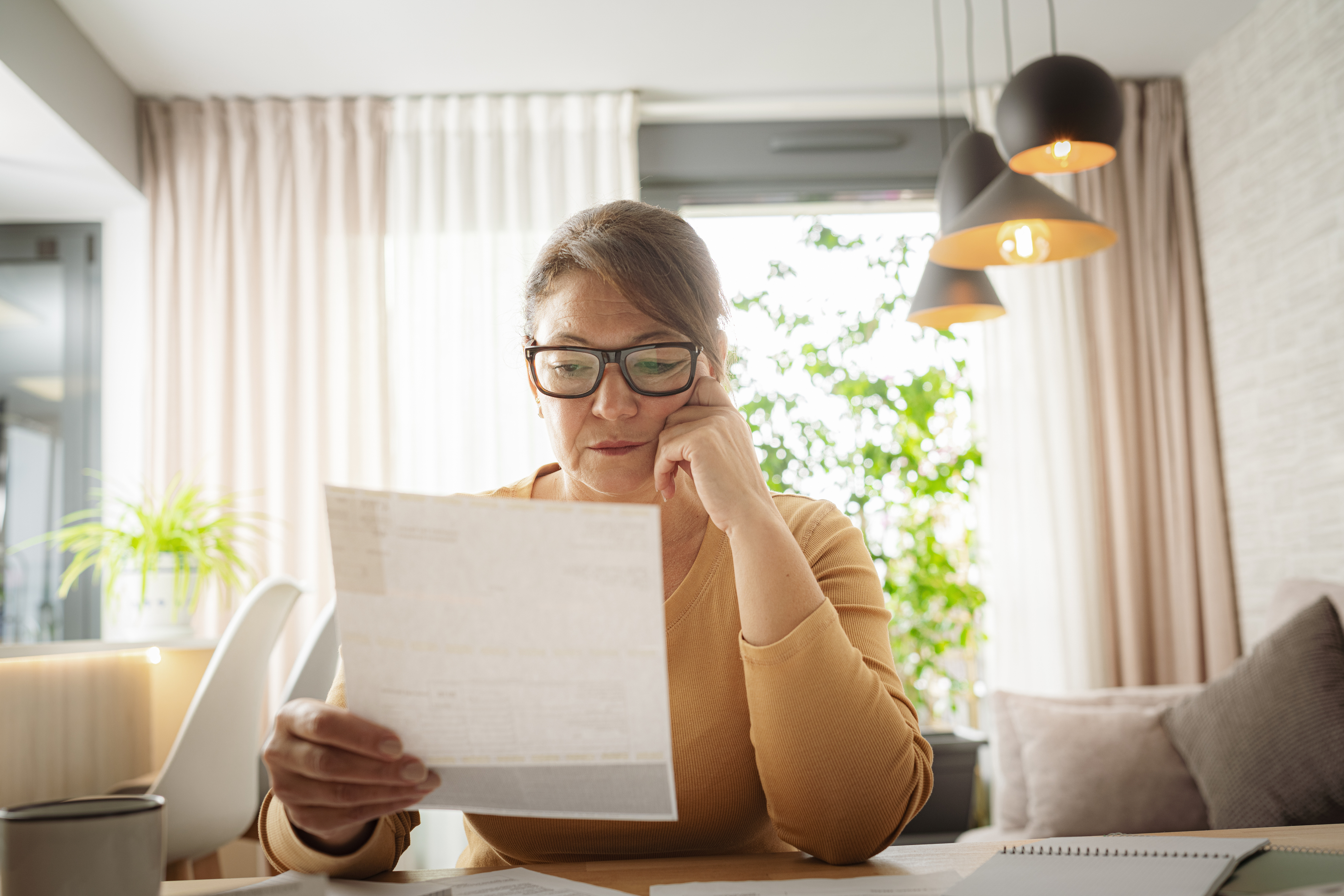 Woman reading flyer